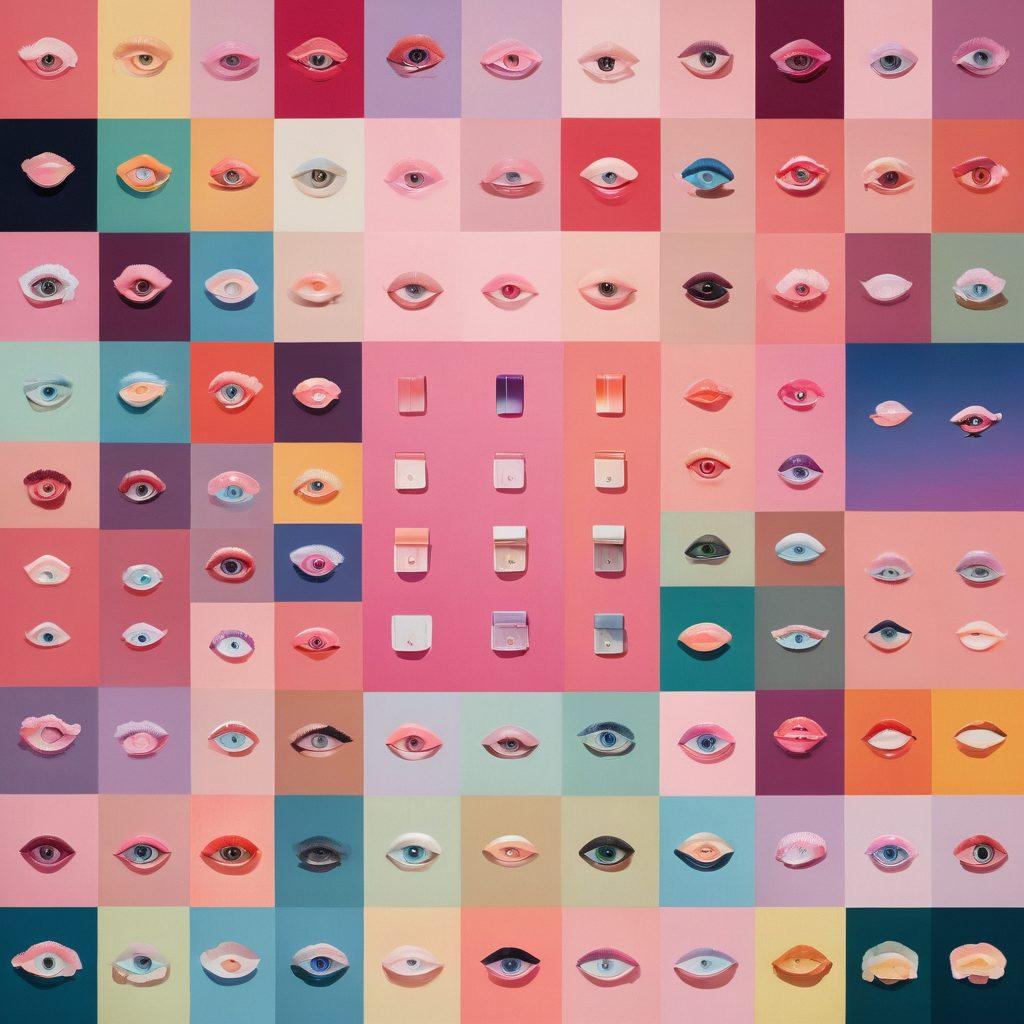 A captivating collage illustrating the journey from innocence to maturity in adult film genres, featuring a playful gradient spectrum from pastel colors to deep shades representing different styles of adult clips and pornographic films. Include symbols or icons that represent amateur, professional, and niche films while maintaining a tasteful and artistic approach. The background should subtly blend these colors, enhancing the contrast of each genre. artistic illustration. vibrant colors. modern abstract.